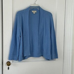 Appleseed's Open Cropped Seedstitch Cardigan, periwinkle blue, size M